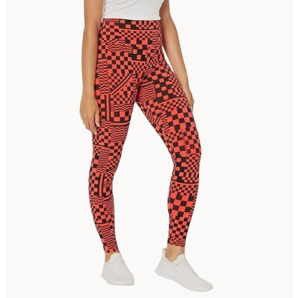 Ladies Red Abstract Emo Grunge Goth Festival School Bold Leggings UGG Ignite XS - Picture 1 of 9